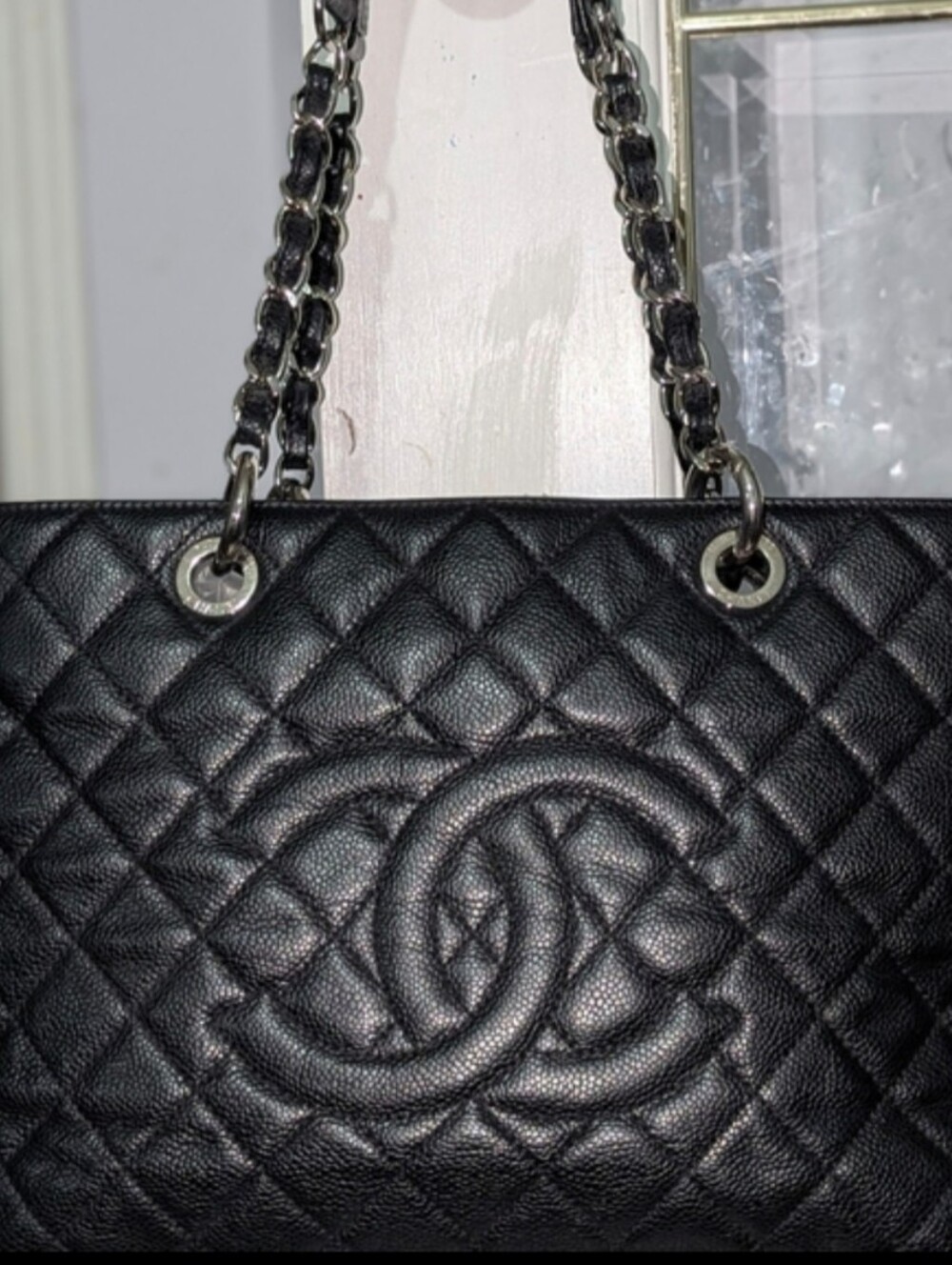 CHANEL Black Quilted Grand Shopping Tote (GST) 2015